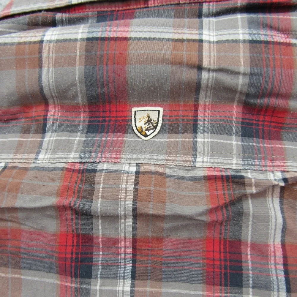 KUHL Men's Plaid Short Sleeve Button Up Shirt Tapered Fit Size‎ Large